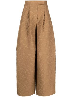 Max Mara Vintage jacquard wide-leg trousers - Brown