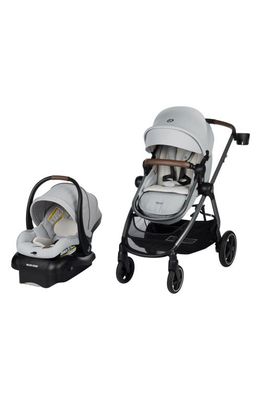 Maxi-Cosi Zelia² Luxe Stroller & Mico Luxe Infant Car Seat 5-in-1 Modular Travel System in Network Sand