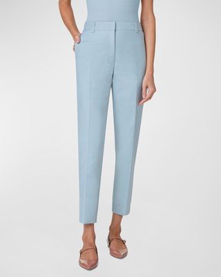 Maxima Cotton Silk Stretch Double Face Cropped Pants