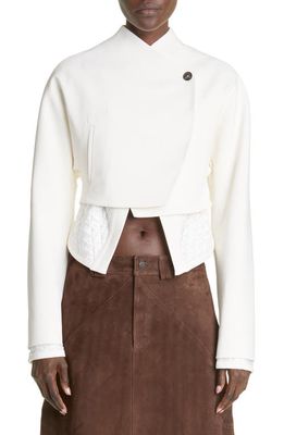 Maximilian Davis 2-in-1 Quilted Crop Jacket in Ivory