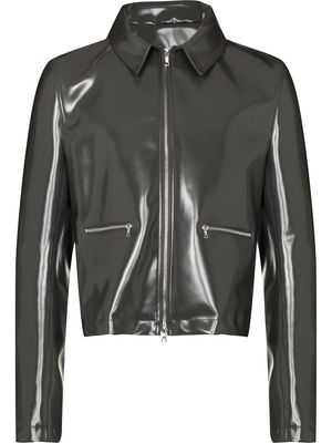 Maximilian Davis Claxton zipped biker jacket - Grey