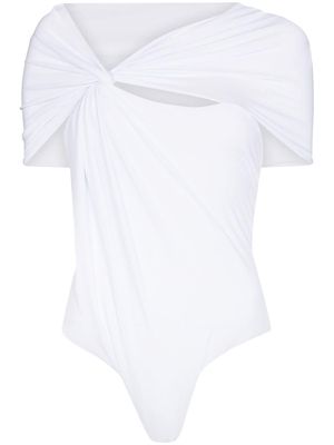 Maximilian Davis Disco asymmetric cut-out bodysuit - White