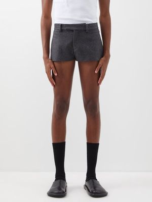Maximilian Davis - Drayton Wool Shorts - Mens - Charcoal