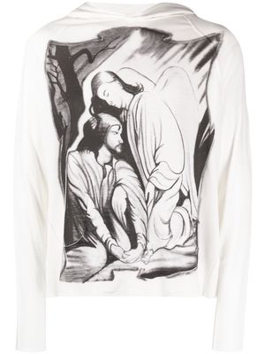 Maximilian Davis graphic painting-print hoodie - White