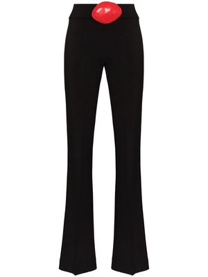 Maximilian Davis Mali belted flared trousers - Black