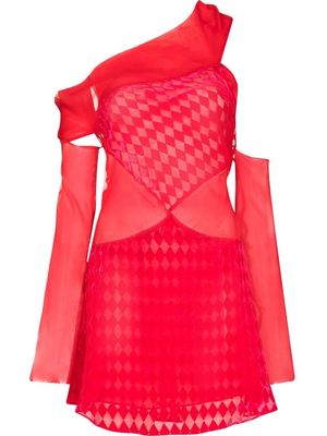 Maximilian Davis nightfall draped mini dress - Red