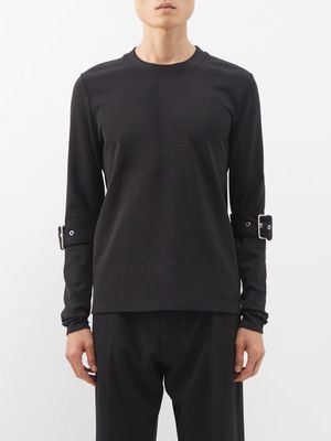 Maximilian Davis - Power Buckled Long-sleeved T-shirt - Mens - Black