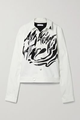 Maximilian - Printed Denim Jacket - White