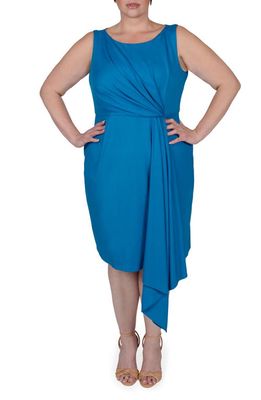 MAYES NYC Adele Ruched Sheath Dress in Blue
