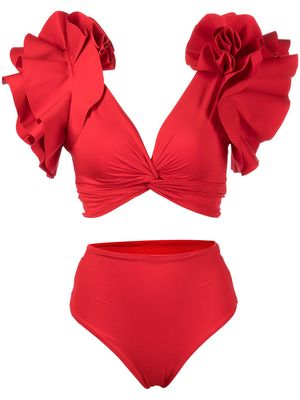 Maygel Coronel Kai ruffle-trim bikini - Red