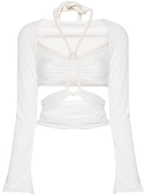 Maygel Coronel rope-detailed cut-out top - White