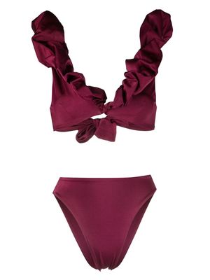Maygel Coronel ruffle-trimmed bikini - Purple