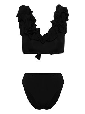Maygel Coronel ruffled bikini set - Black