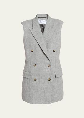 Mayte Cashmere-Blend Blazer Vest