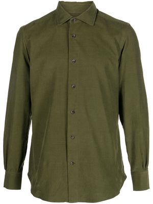 Mazzarelli button-up cotton shirt - Green