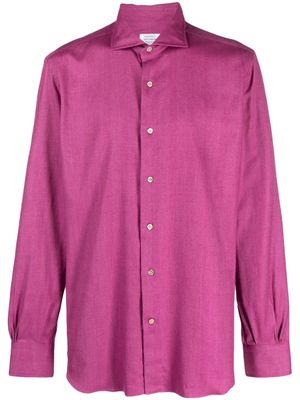 Mazzarelli cutaway-collar cotton-blend shirt - Pink