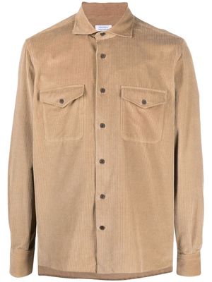 Mazzarelli long-sleeve corduroy shirt - Brown