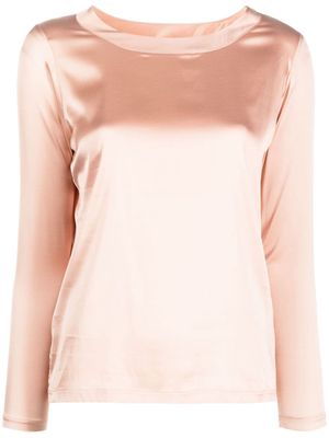 Mazzarelli long-sleeved satin blouse - Pink