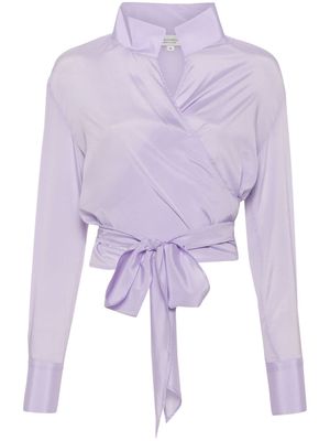 Mazzarelli organza wrap blouse - Purple