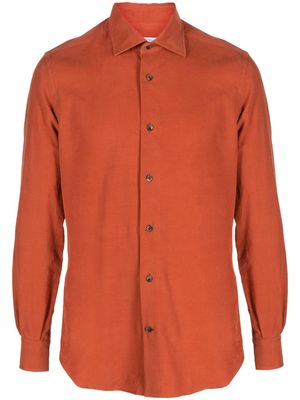 Mazzarelli spread-collar cotton shirt - Orange