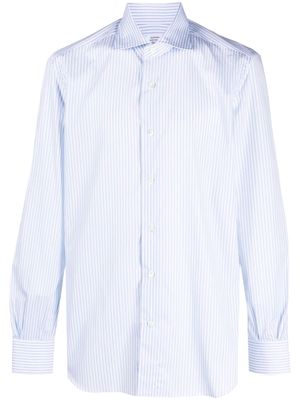 Mazzarelli spread-collar striped shirt - Blue