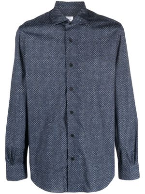 Mazzarelli textured-finish cotton shirt - Blue