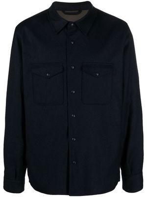 Mazzarelli virgin wool shirt jacket - Blue