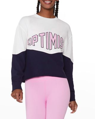 Mazzy Optimist Contrast Pullover Sweatshirt