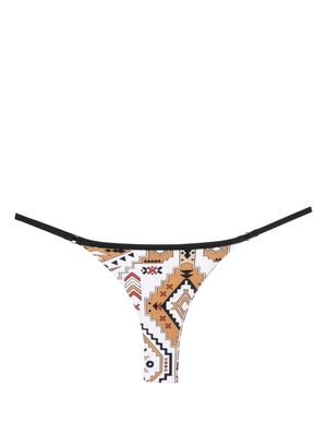 MC2 Saint Barth aztec-pattern bikini bottom - White
