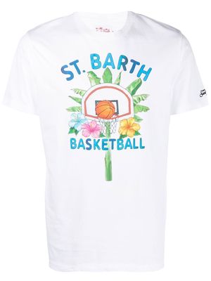MC2 Saint Barth Basketball-print cotton T-shirt - White