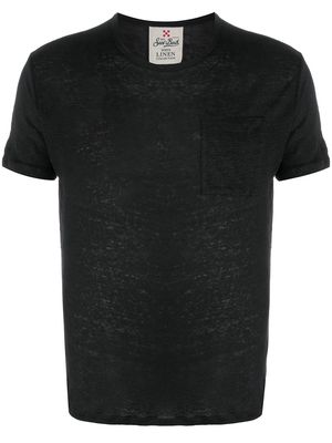 MC2 Saint Barth burn out linen T-shirt - Black