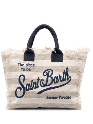 MC2 Saint Barth Colette stripe-print beach bag - Neutrals