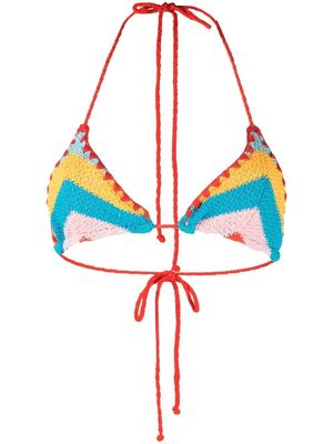 MC2 Saint Barth crochet halterneck bikini top - Orange