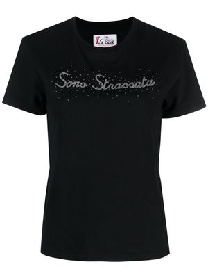 MC2 Saint Barth crystal-embellished cotton T-shirt - Black