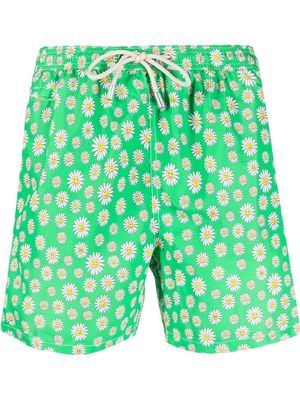 MC2 Saint Barth daisy-print drawstring swim shorts - Green
