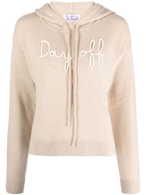 MC2 Saint Barth Day Off-embroidered knitted hoodie - Neutrals