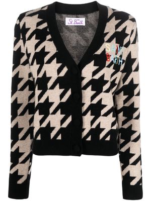 MC2 Saint Barth Didy houndstooth-patterned cardigan - Black