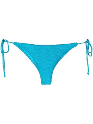 MC2 Saint Barth embroidered-logo knit bikini bottoms - Blue