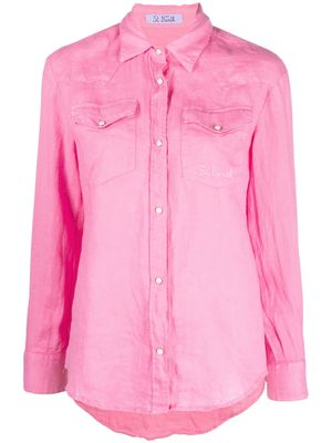 MC2 Saint Barth embroidered-logo long-sleeve shirt - Pink