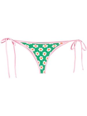 MC2 Saint Barth floral-print side-tie bikini briefs - Green