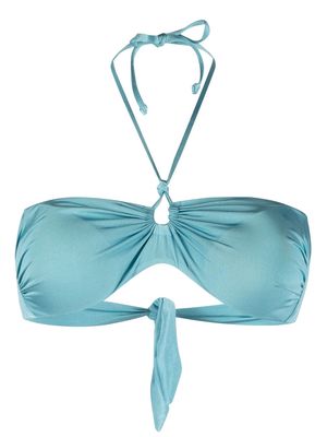 MC2 Saint Barth gathered-detail bikini top - Blue