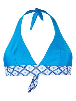 MC2 Saint Barth geometric-print bikini top - Blue