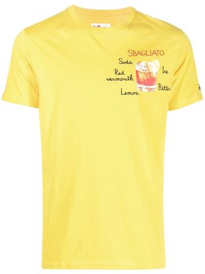 MC2 Saint Barth graphic-print embroidered T-shirt - Yellow