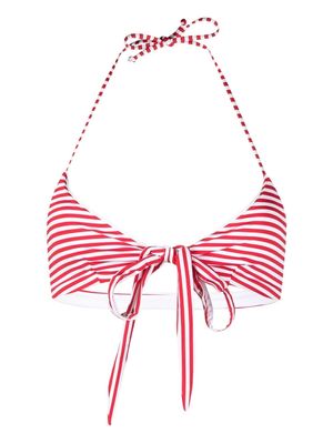MC2 Saint Barth horizontal stripe-pattern bikini top - Red