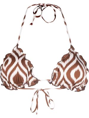 MC2 Saint Barth ikat-print bikini top - Brown