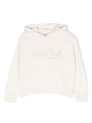 MC2 Saint Barth Kids appliqué-logo knitted hoodie - Neutrals