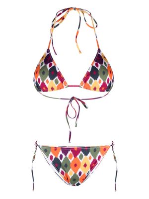 MC2 Saint Barth Kids argyle-print tied bikini set - White