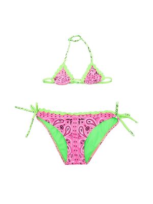 MC2 Saint Barth Kids bandana-print triangle bikini - Pink