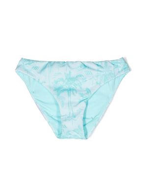 MC2 Saint Barth Kids bow-detail illustration-print bikini bottom - Blue