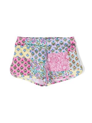 MC2 Saint Barth Kids Coco patchwork-print swimshorts - Pink